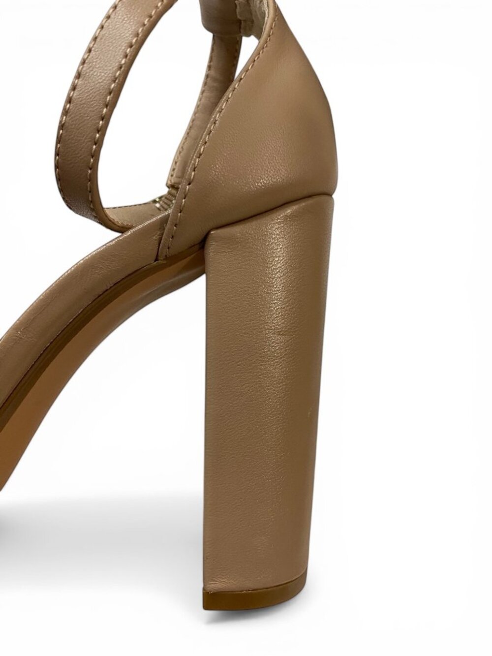 Steve Madden Carrson Heels Beige Ankle Strap Block Heel Womens 6.5M - Picture 10 of 13